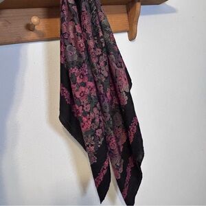 Floral Black and Pink Women's Scarf